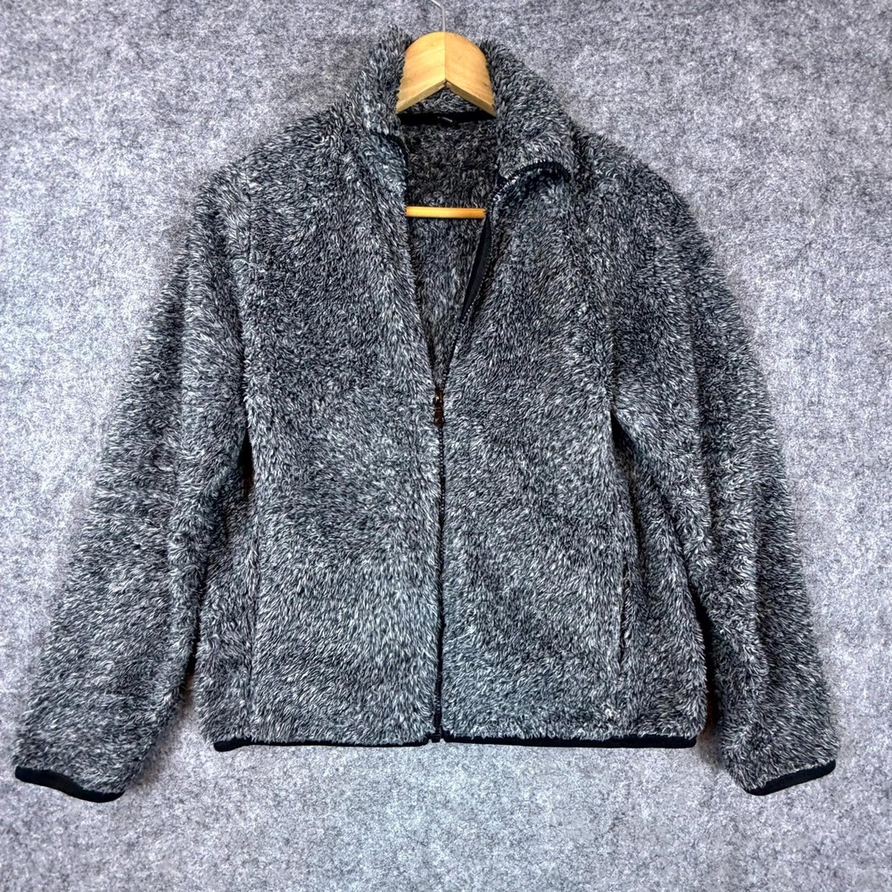 Uniqlo Jacket Womens Small Heather‎ Gray Full Zip Fuzzy Cozy Soft Snuggle